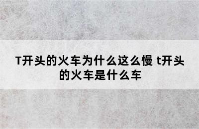 T开头的火车为什么这么慢 t开头的火车是什么车